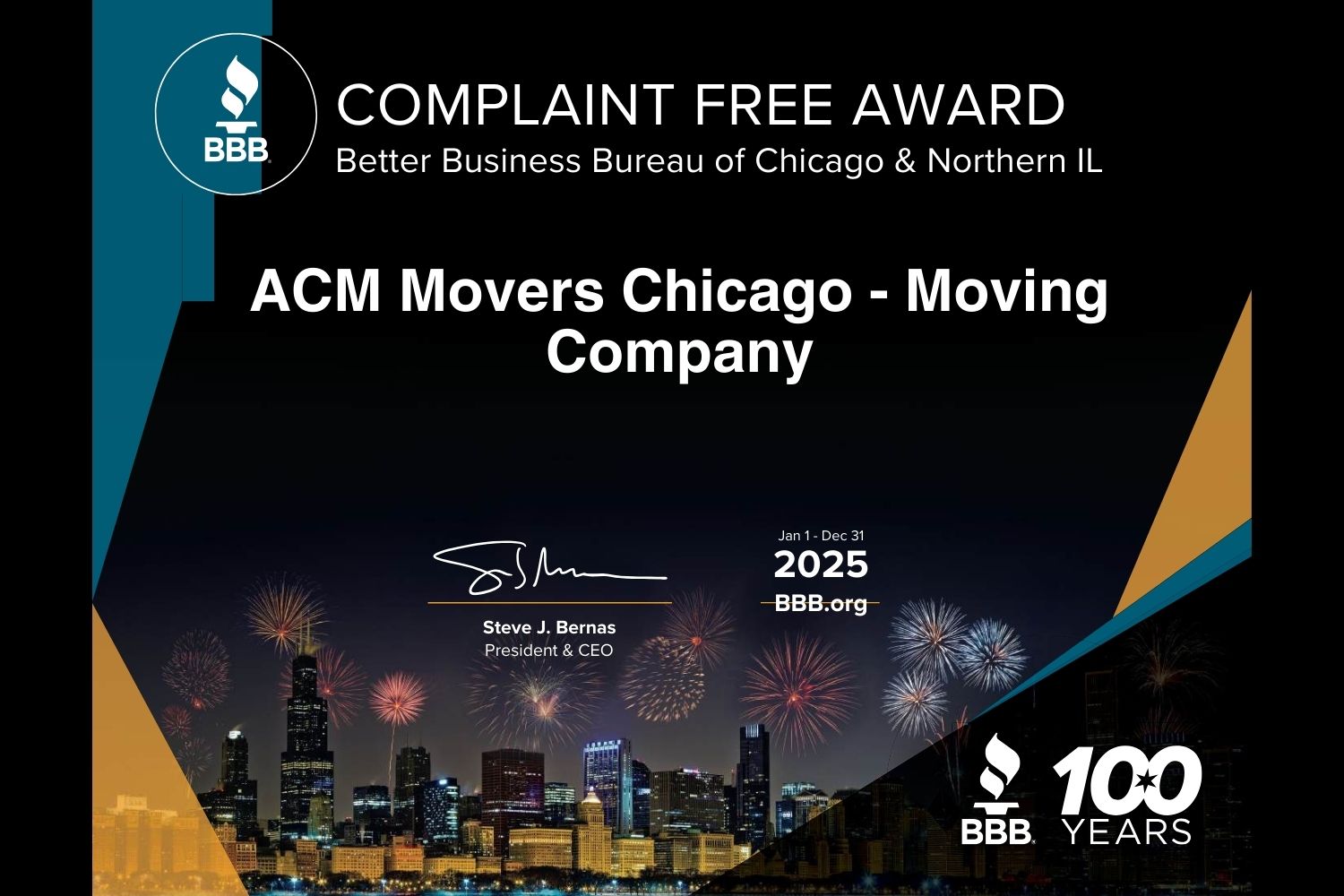 BBB Complaint Free award